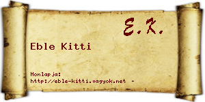 Eble Kitti névjegykártya